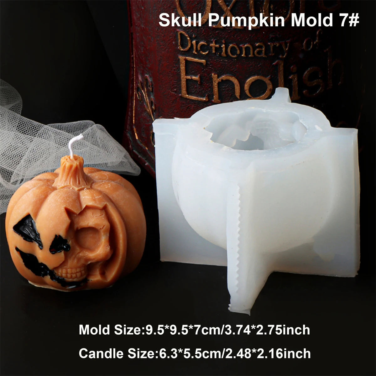 3D Skull & Pumpkin Candle Silicone Mold