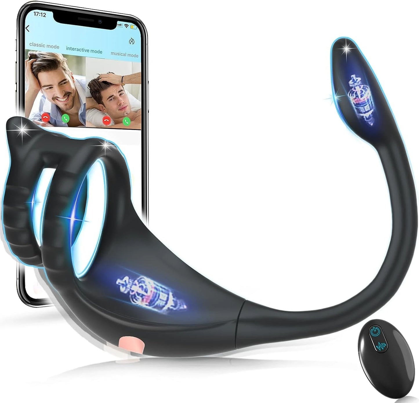 Remote Vibrating Cock Ring with Anal Stimulator