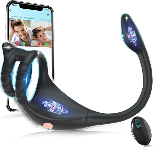 Remote Vibrating Cock Ring with Anal Stimulator