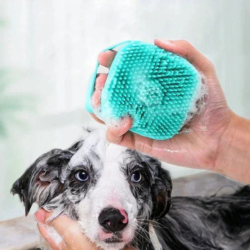 Soft Silicone Pet Bath Brush – Wash & Massage in One!