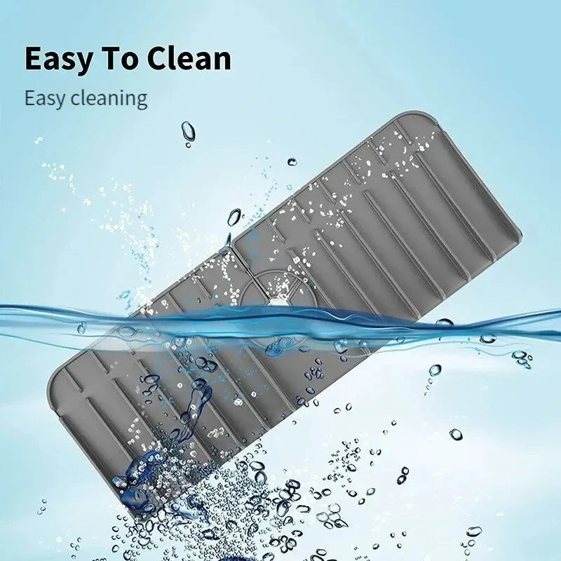 Silicone Faucet Mat & Sink Splash Guard – 2-in-1 Drying Pad