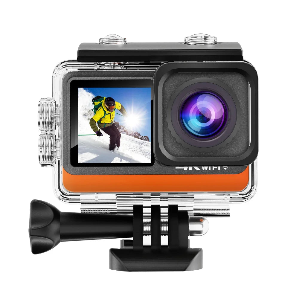 Capture it all with this 4K dual-screen action camera!