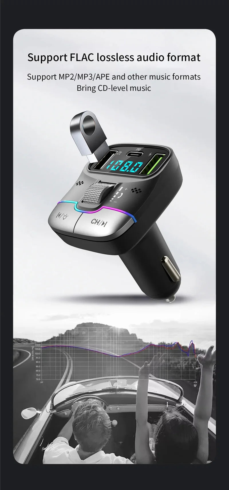 Xiaomi Bluetooth 5.4 FM Transmitter Car Adapter