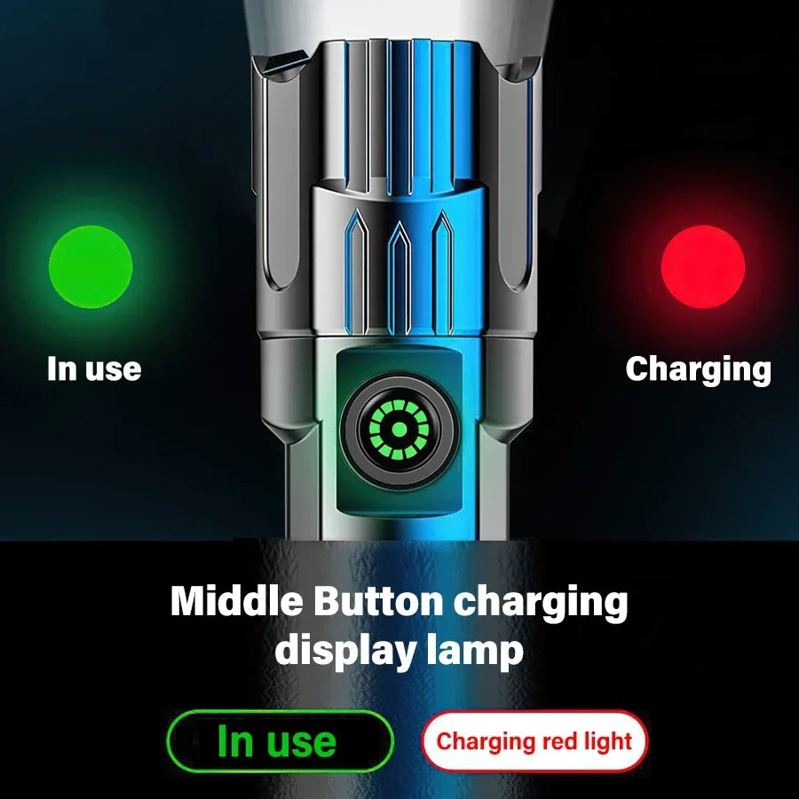 2000LM Tactical LED Flashlight USB Rechargeable