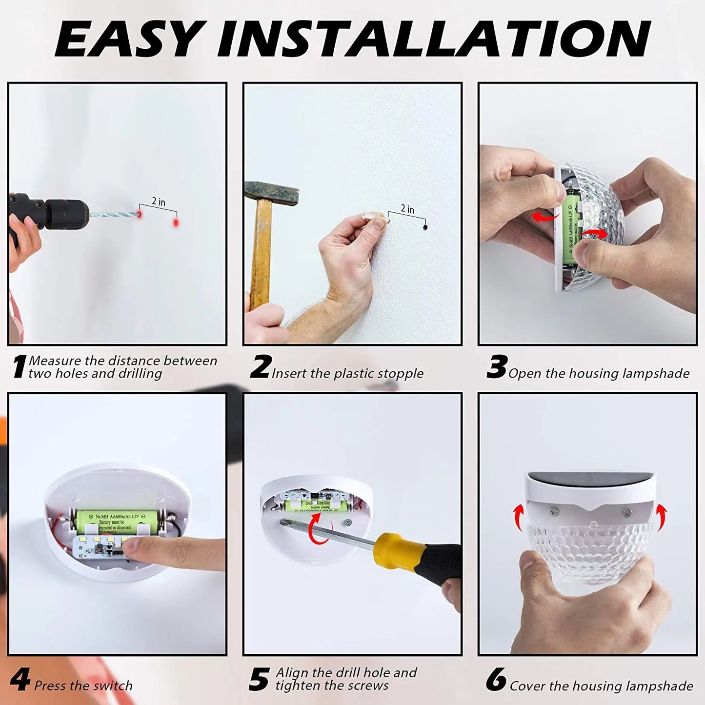 LED Solar Lights Outdoor Waterproof Wall Lights
