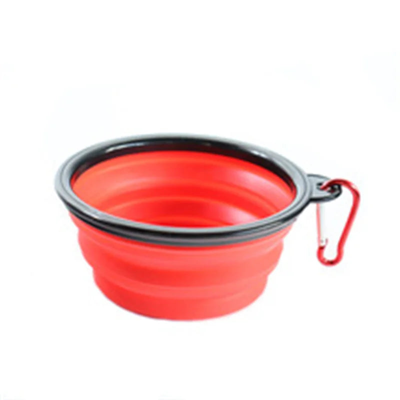 Collapsible Silicone Pet Bowl with Carabiner Clip