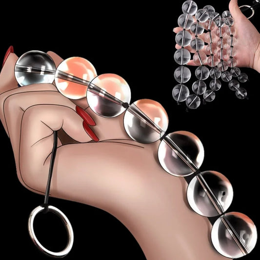 5 Sizes Glass Anal Beads Butt Plug Set
