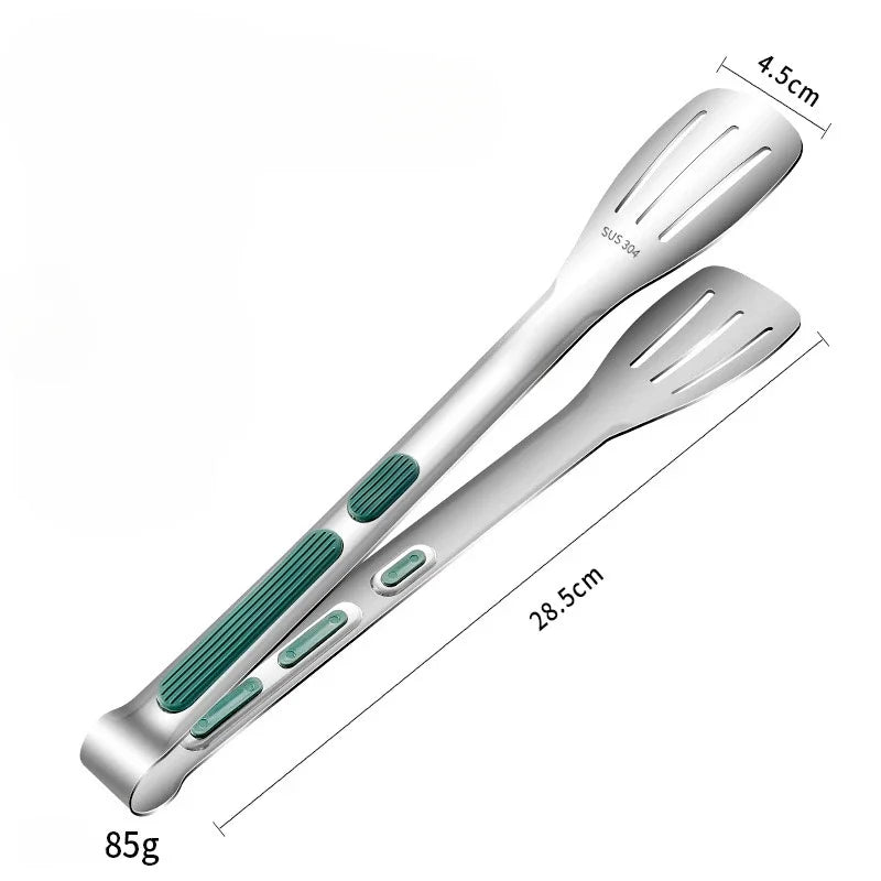 Stainless Steel Non-Slip Food Tongs for Kitchen Use
