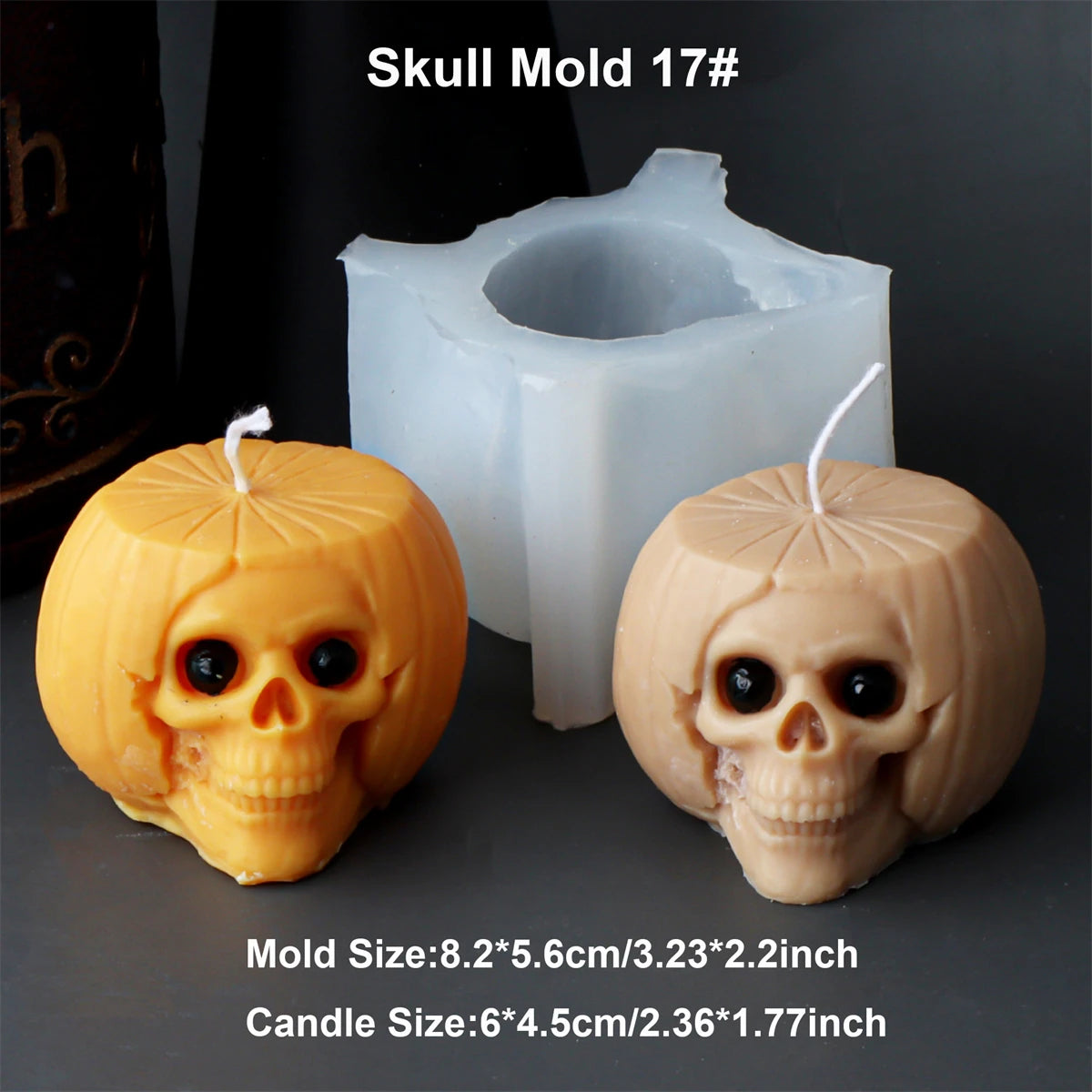 3D Skull & Pumpkin Candle Silicone Mold