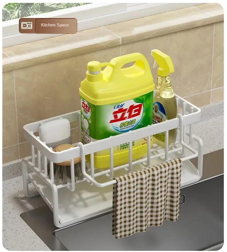 Multifunctional Sponge Rack Drainer – Kitchen Sink Organizer Shelf