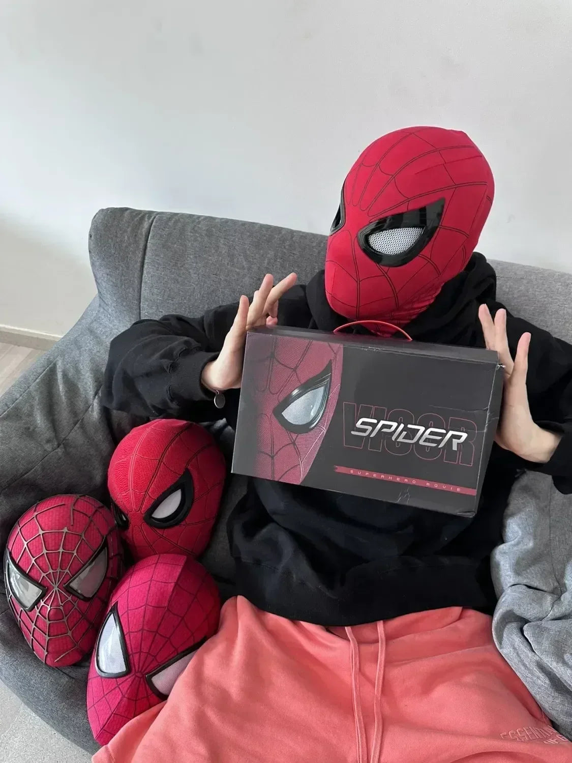 Spiderman Moving Eyes Mask – Remote Control Cosplay Toy