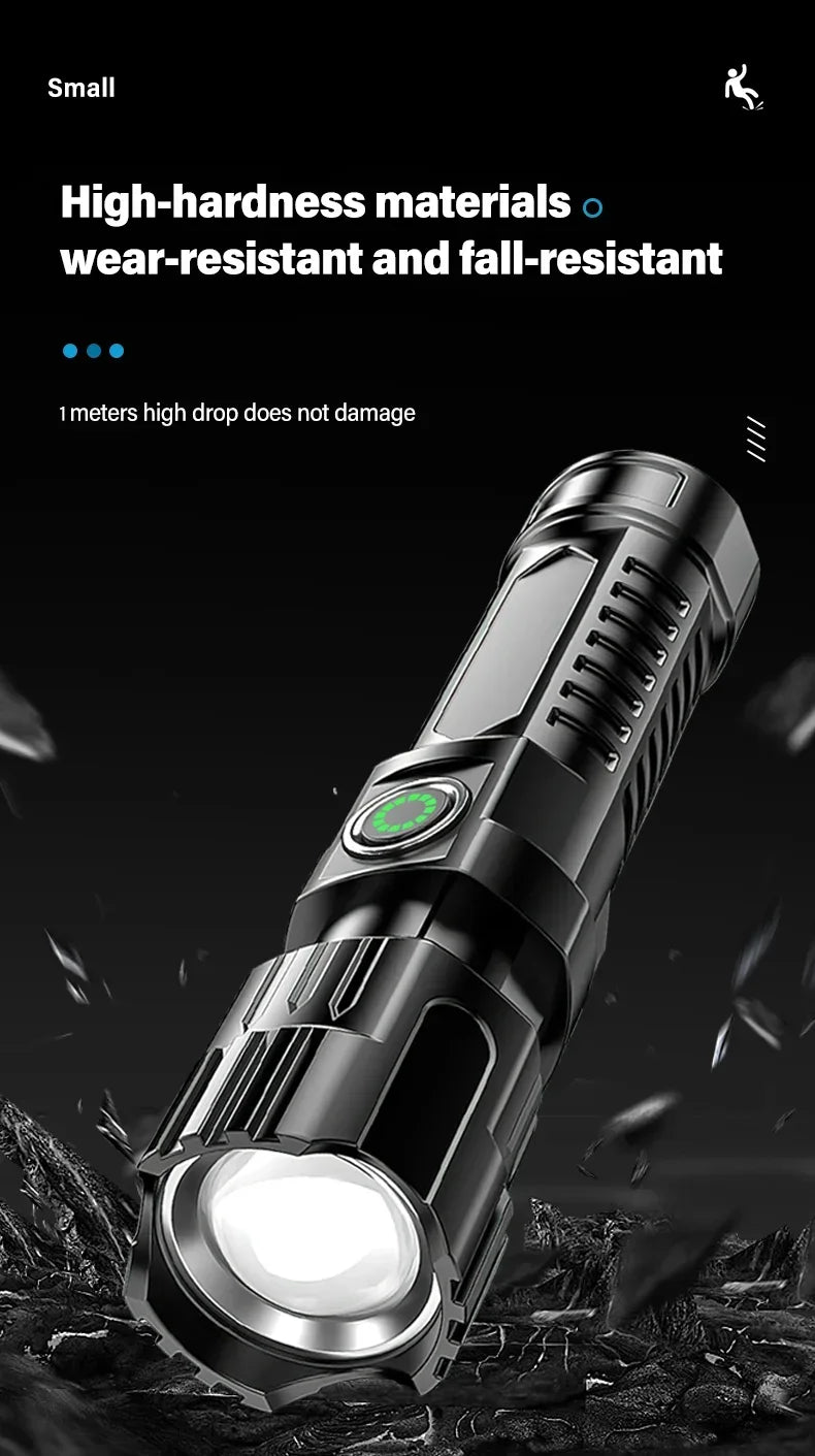 2000LM Tactical LED Flashlight USB Rechargeable