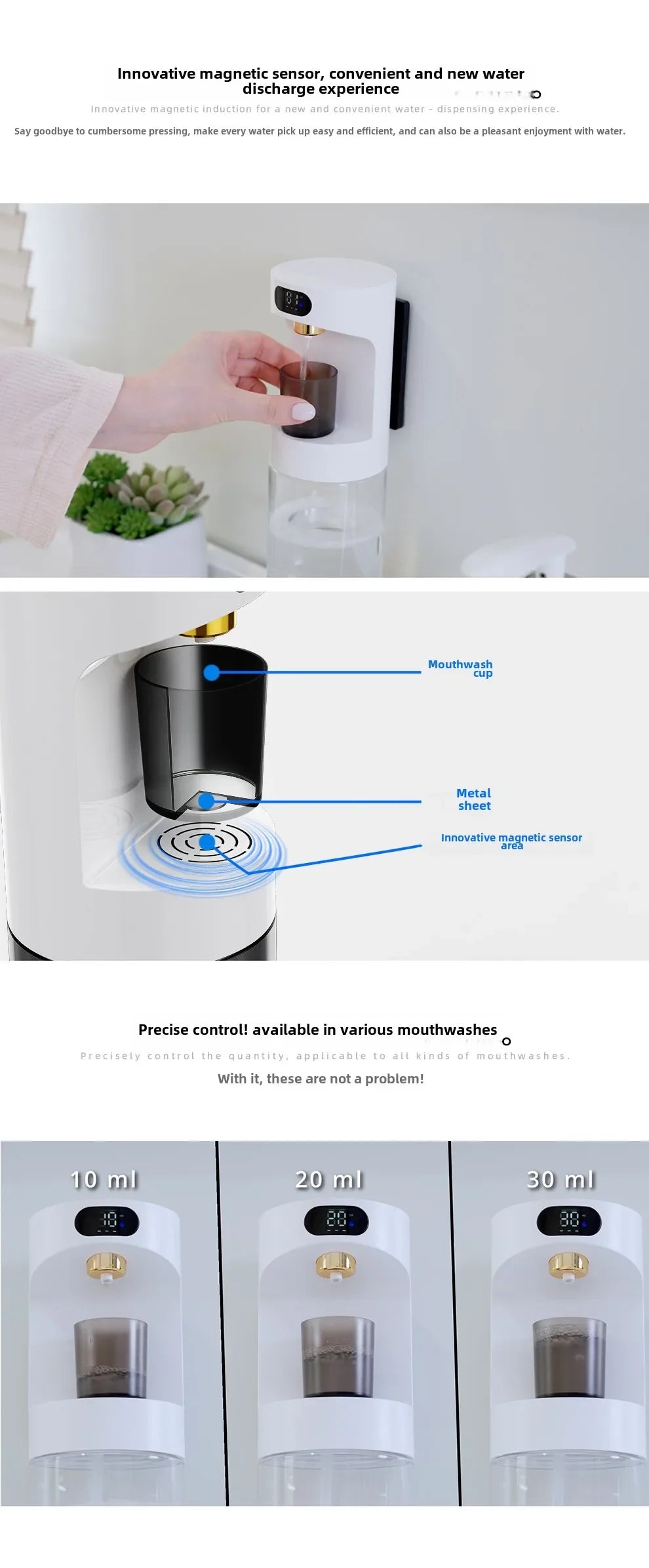 Smart Wall-Mounted Mouthwash Dispenser – Auto Clean