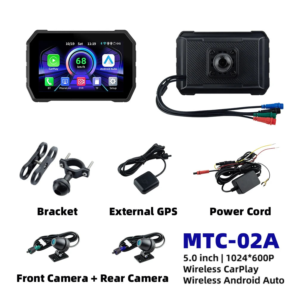 EKIY 5″ Wireless CarPlay & Android Auto GPS Display
