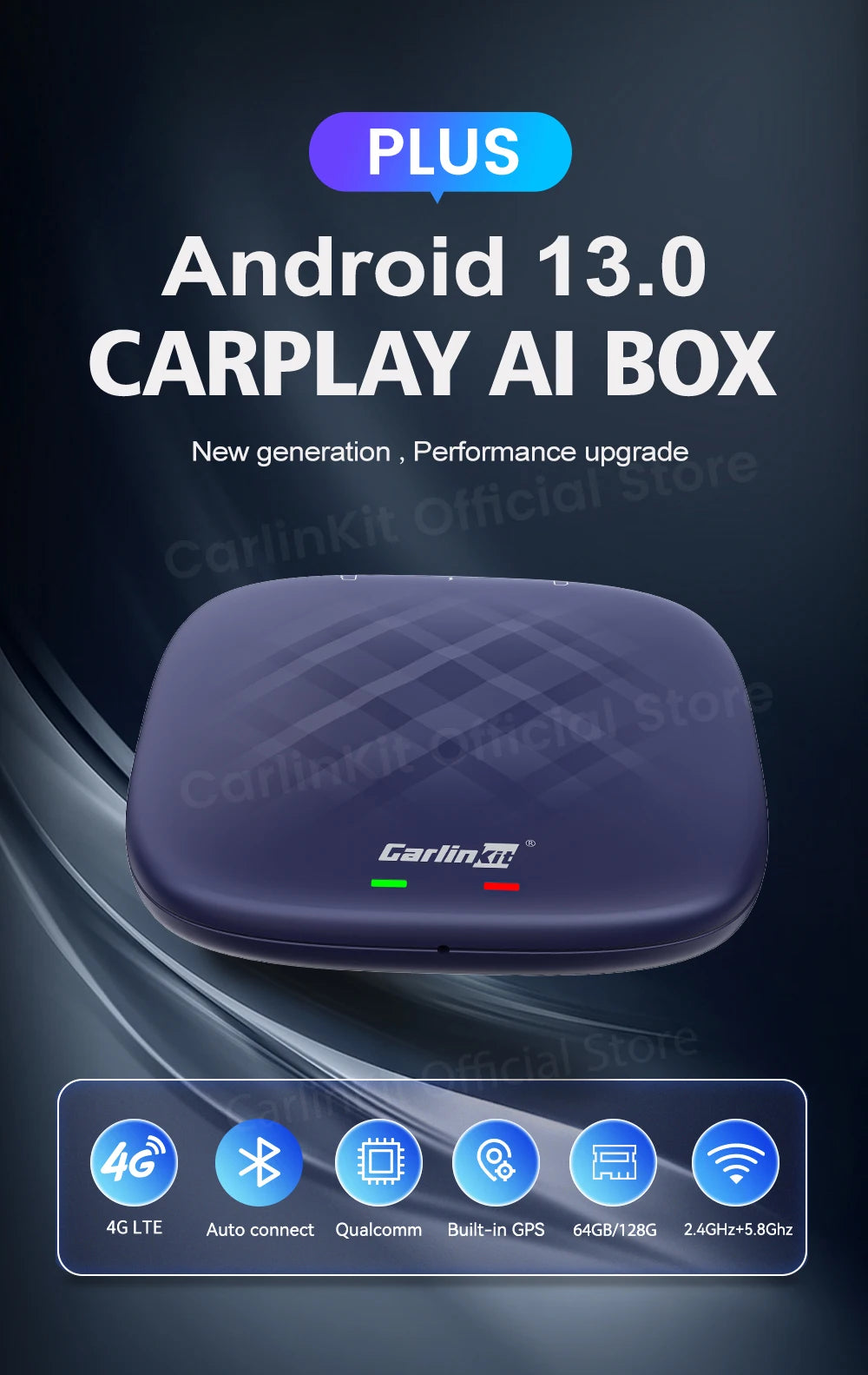 CarlinKit Android 13 AI Box – Wireless CarPlay with Smart TV Power!