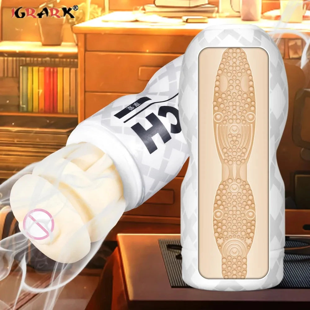 Transparent Male Masturbator Cup with Soft Vagina