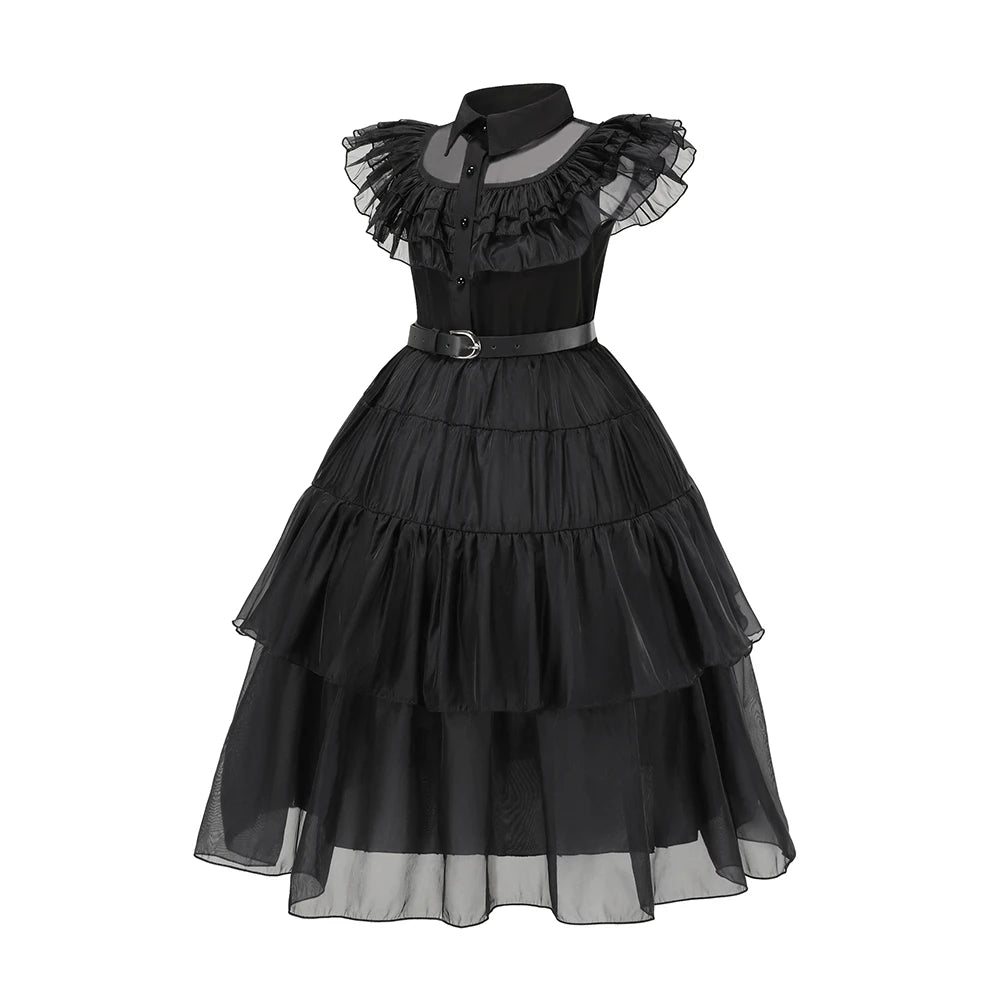Girls Wednesday Addams Halloween Cosplay Dress