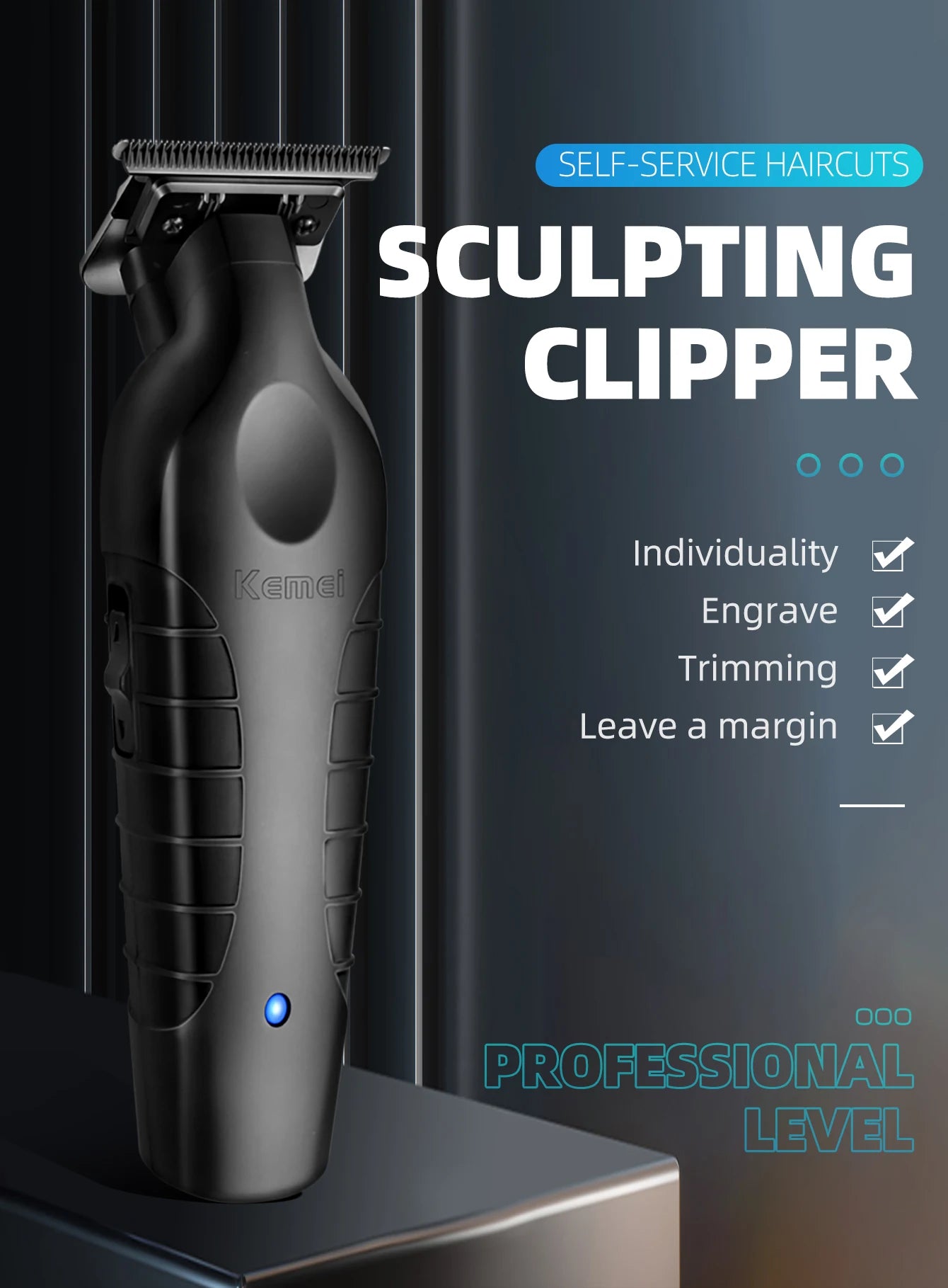Kemei KM2299 Professional Hair Clipper Zero Gapped Carving Clipper
