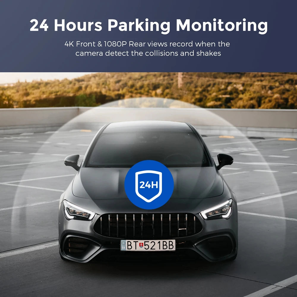 4K+1080P Dual Lens Dash Cam – Night Vision & WiFi