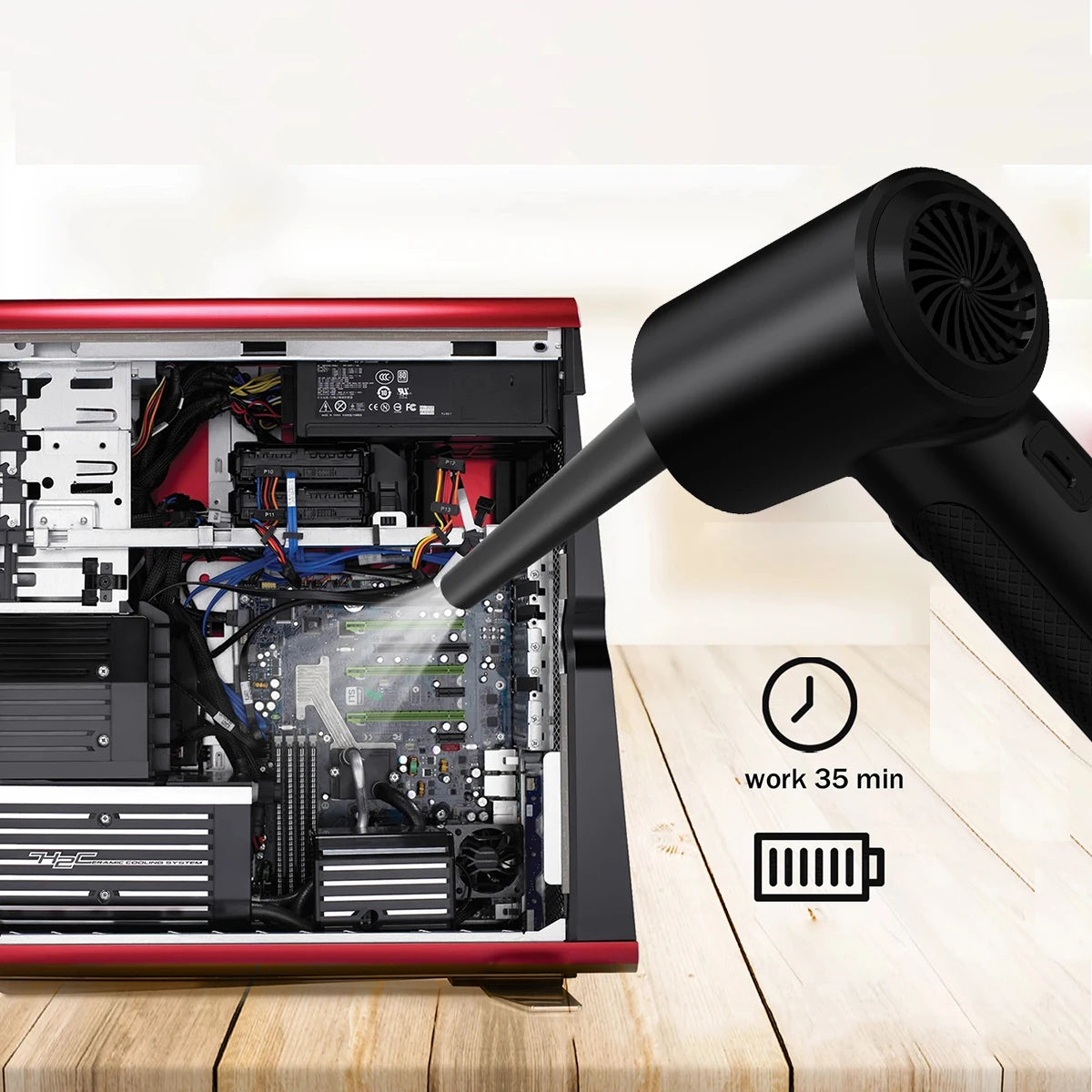 Clean your PC effortlessly with this portable air duster!