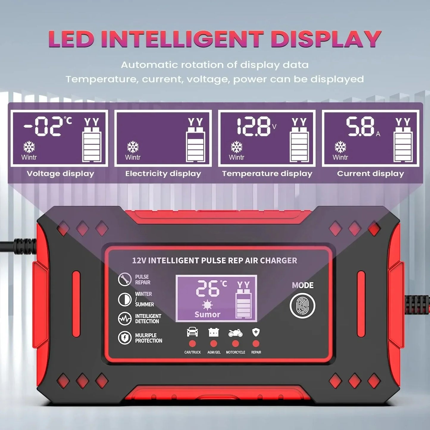 12V 6A Smart Car Battery Charger