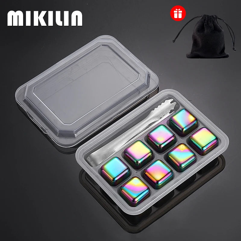 Reusable Stainless Steel Whiskey Ice Cubes Set