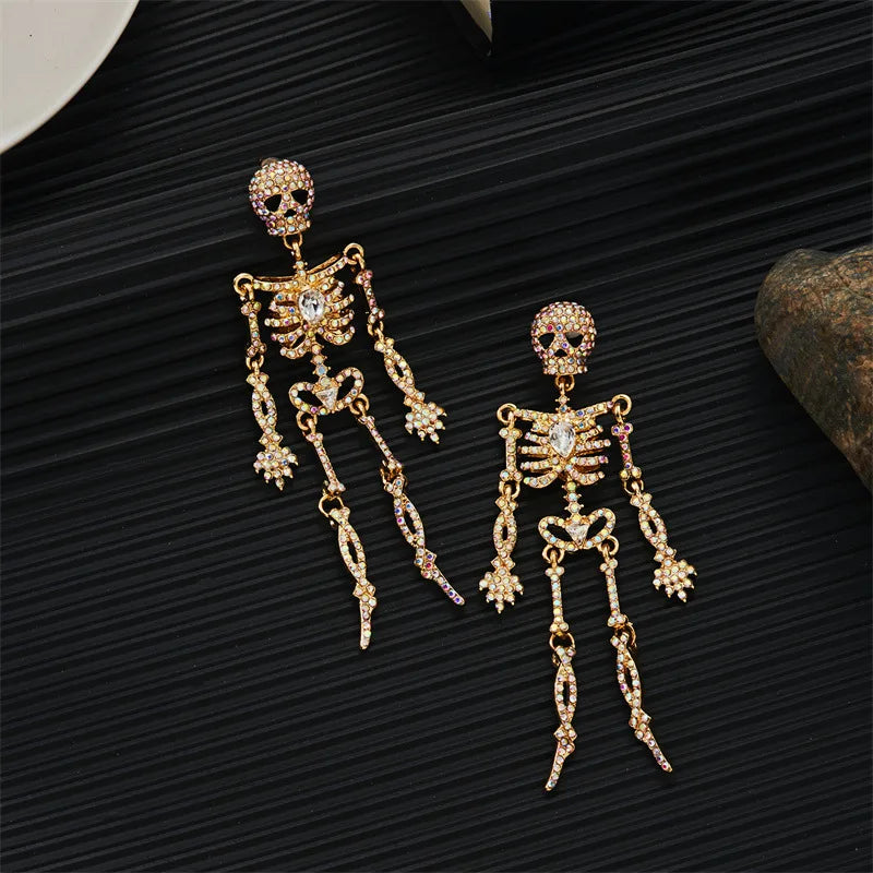 Glowing Halloween Skull Earrings Pair