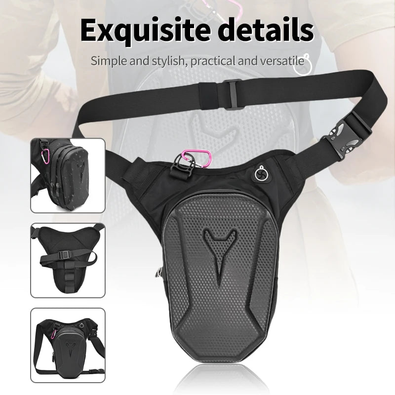 Ride hands-free with this waterproof drop leg bag!