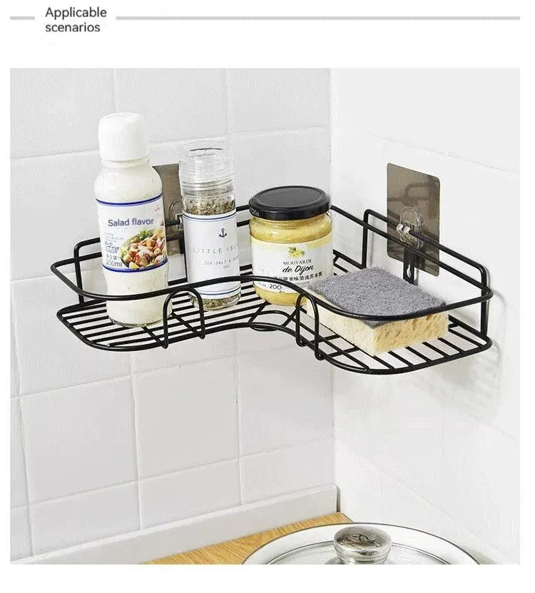No-Drill Wall-Mounted Corner Shelf – Versatile Storage
