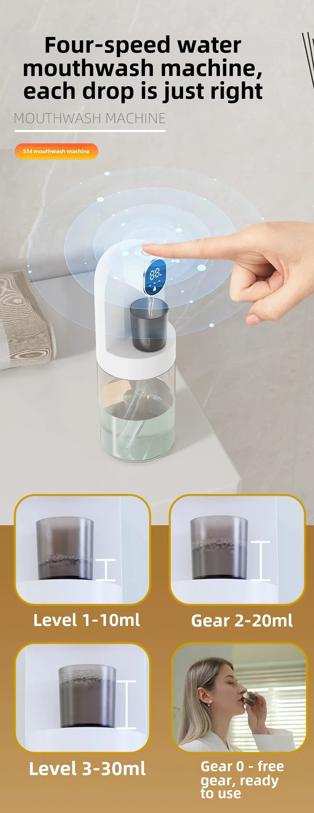 Smart 600ml Magnetic Mouthwash Dispenser
