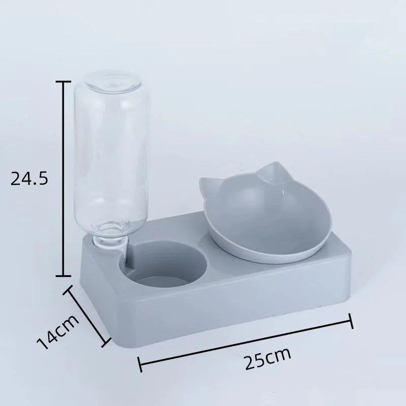 2-in-1 Tilted Pet Bowl & Water Feeder – Eat Smart, Drink Easy!