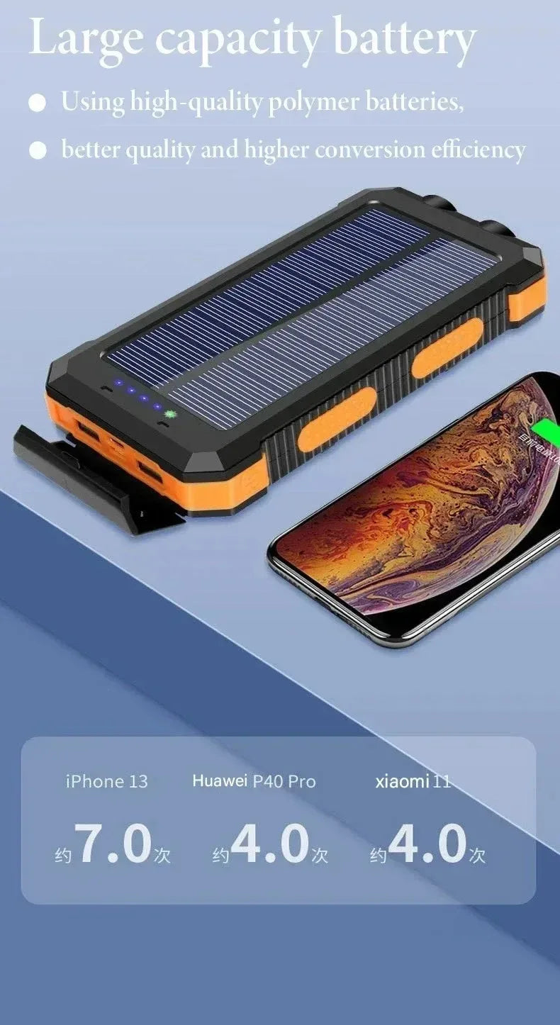 Solar Power Bank 20000mAh with LED Light