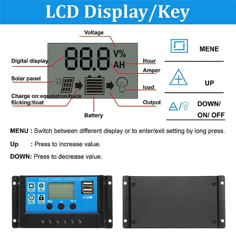 12V Solar Panel Kit with 10A-100A Controller for Outdoor Use