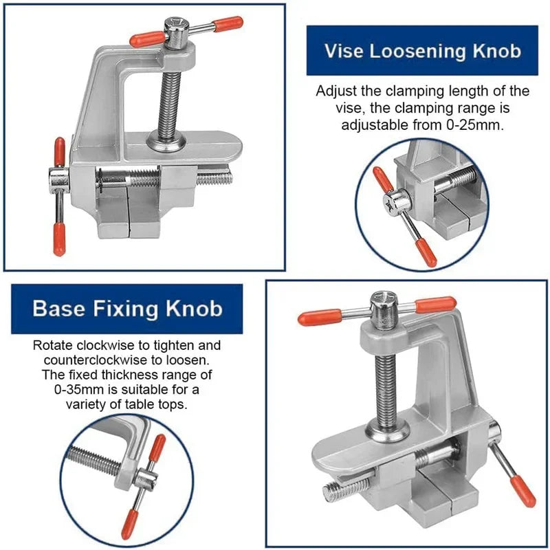 Mini Bench Vise Muliti-Funcational 3.5" Aluminum