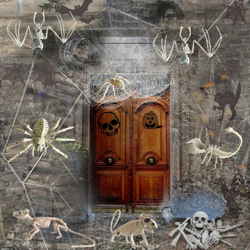 Realistic Skeleton Props with Bats & Scorpions