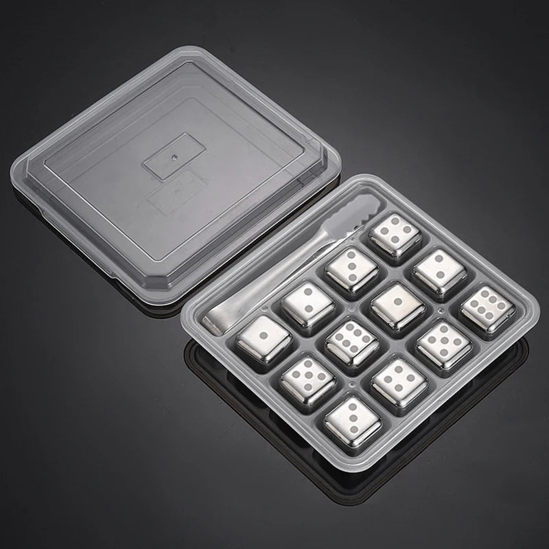 Reusable 304 Steel Whiskey Ice Cubes Set