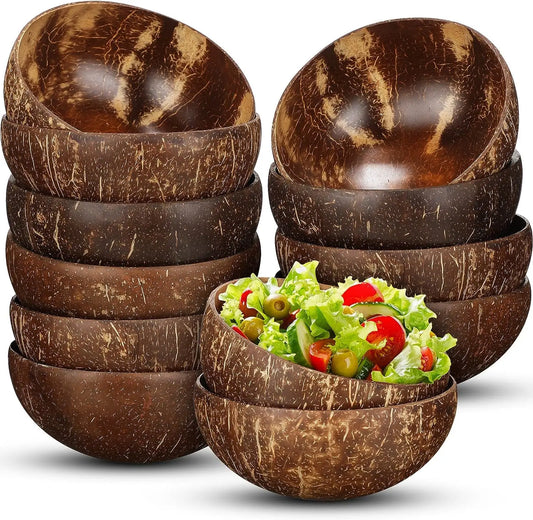 Natural Coconut Bowls for Serving & Salad