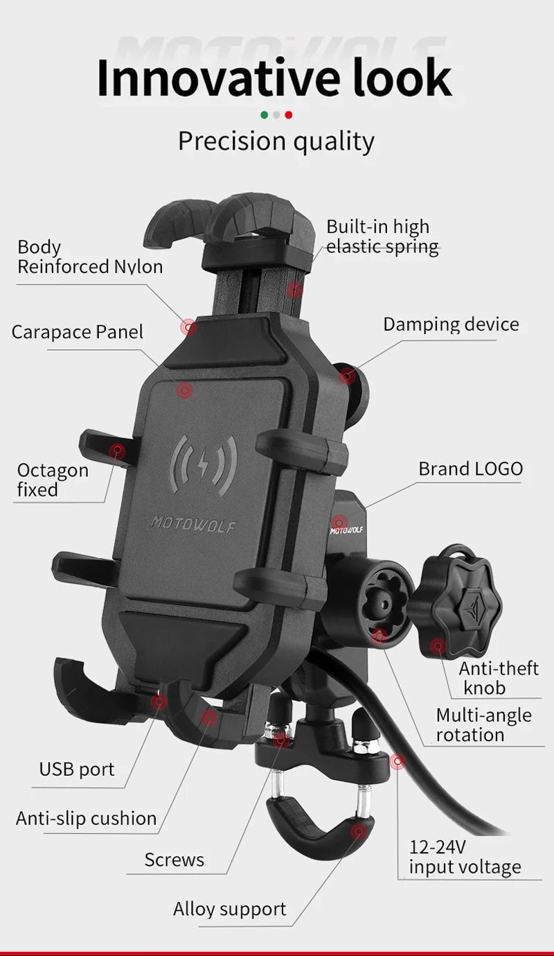 Motorcycle Wireless Charging Phone Mount