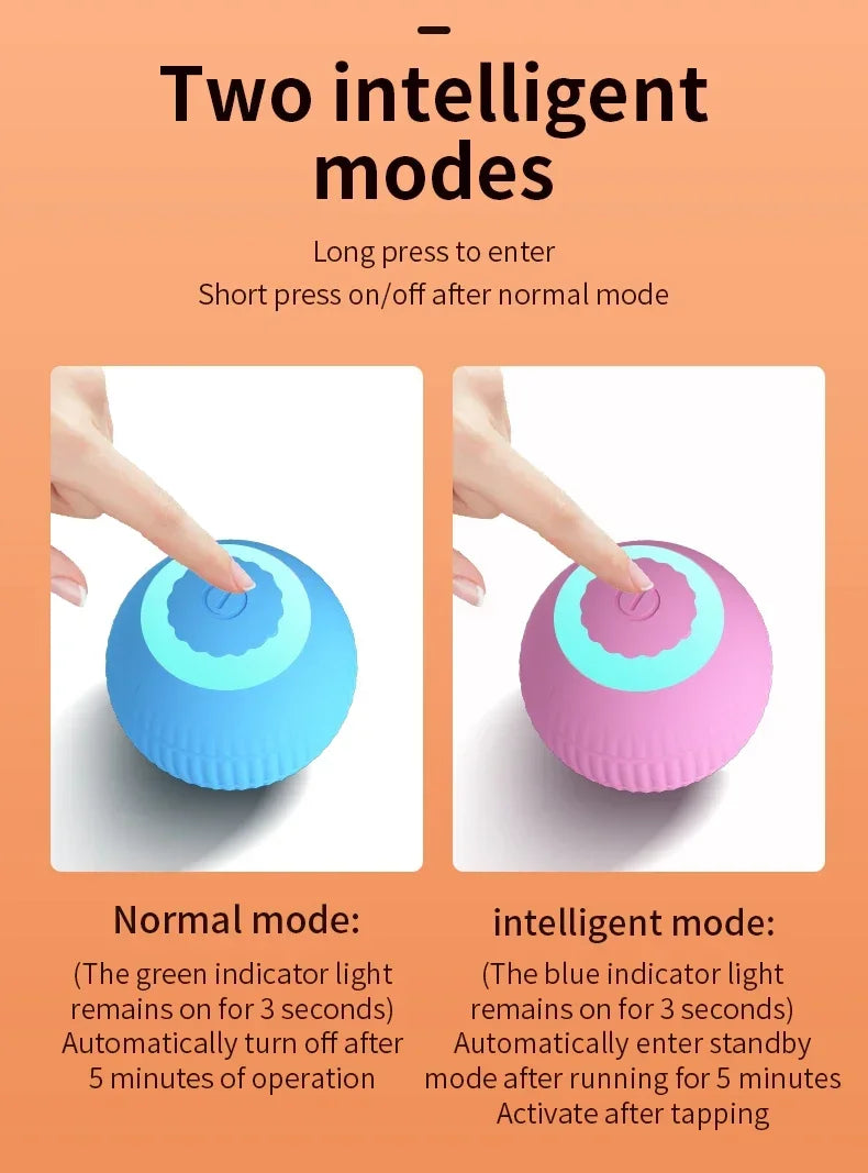 Smart Rolling Cat Toy Ball USB Rechargeable