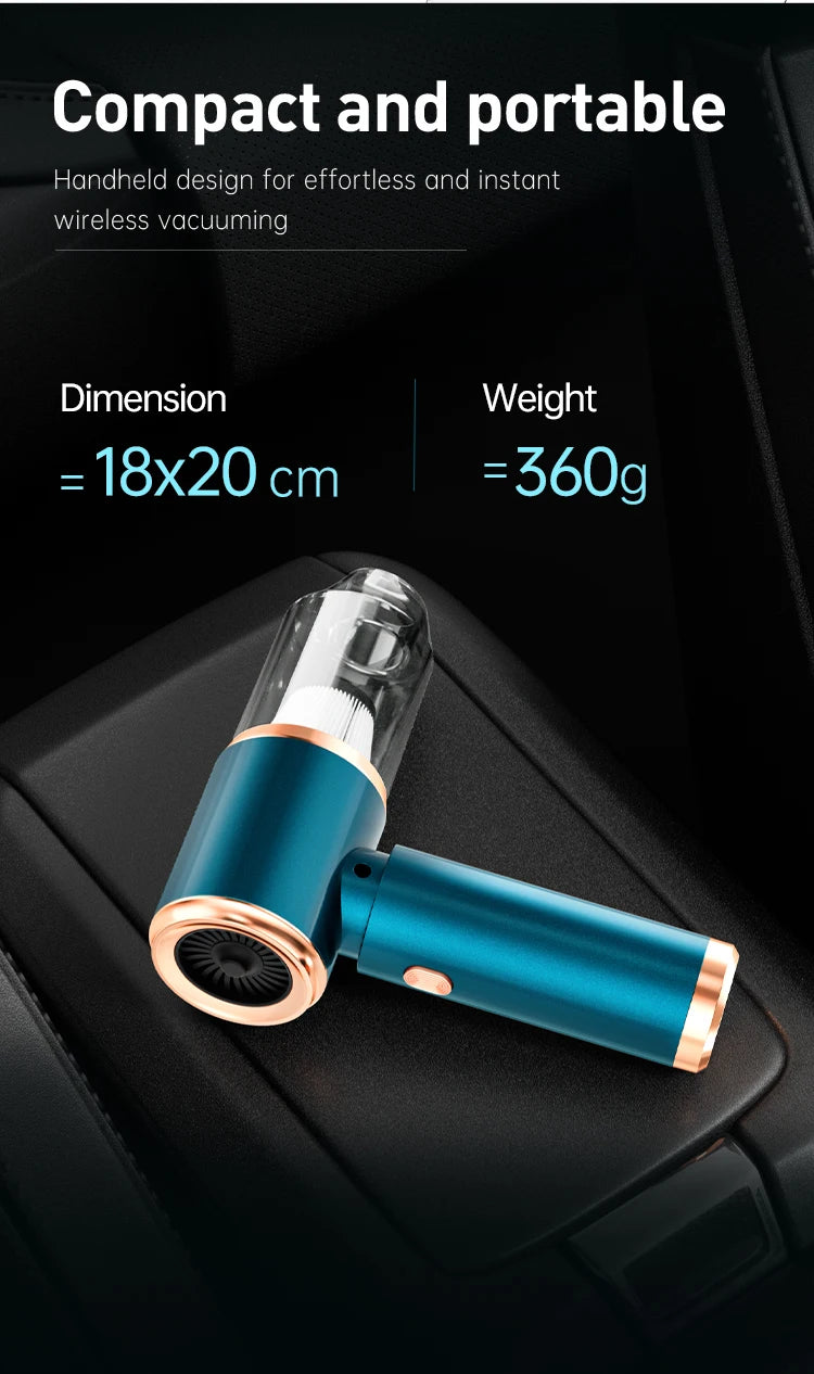 Wireless Mini Car Vacuum Cleaner – Strong Suction