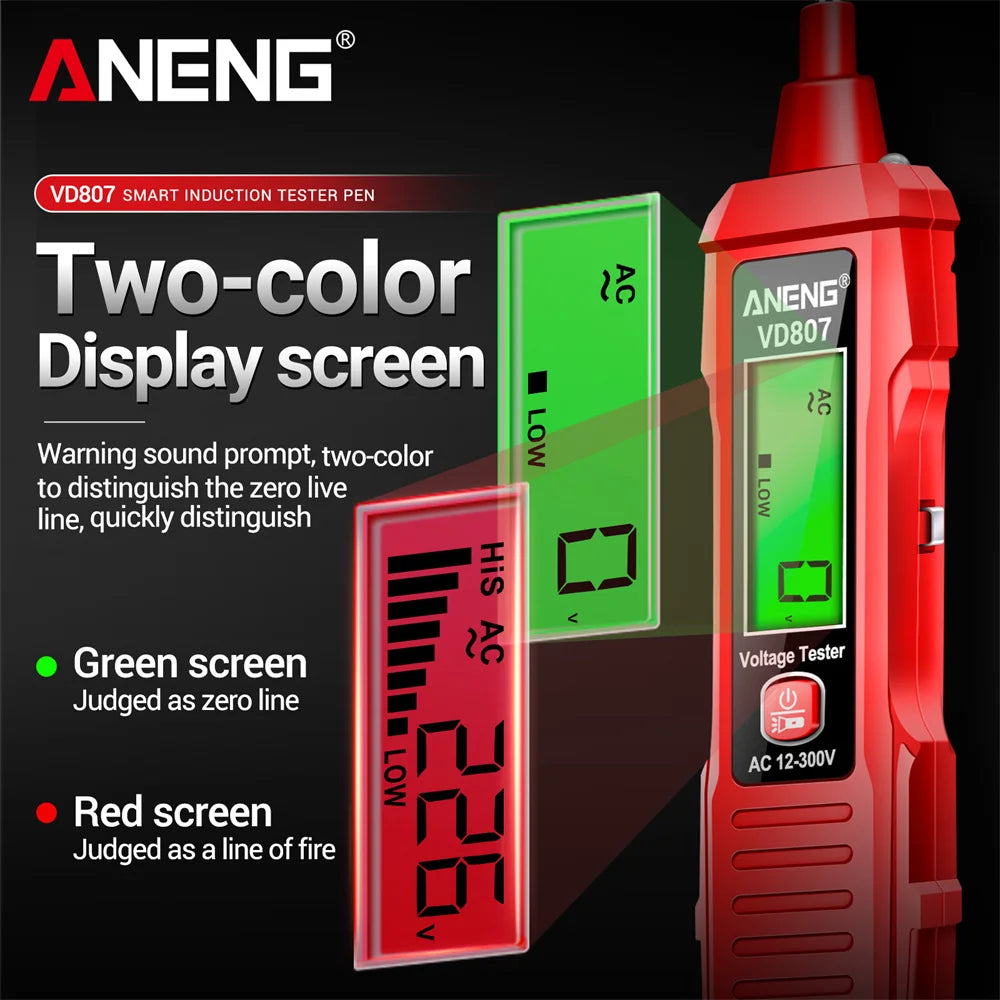Induction Portable 50/60Hz Smart Electric Pen Tester NCV Sensor AC 12-300V