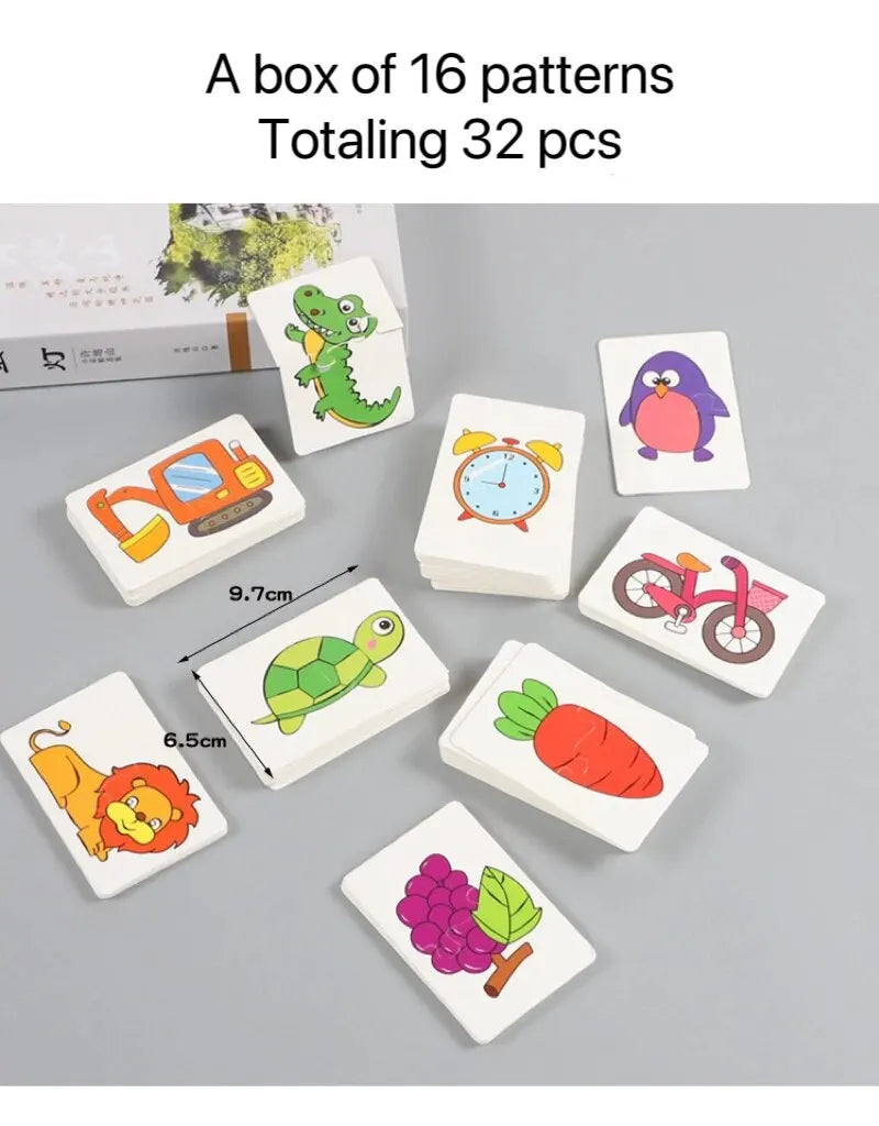 32 Pcs Enlightenment Card Matching Puzzle – Fun & Smart Learning for Kids!