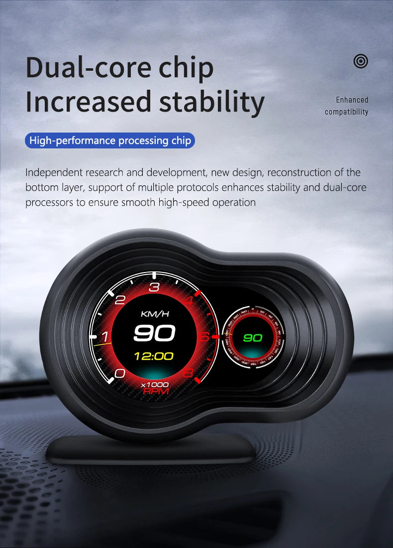 OBD2 HUD Digital Speedometer Display F9