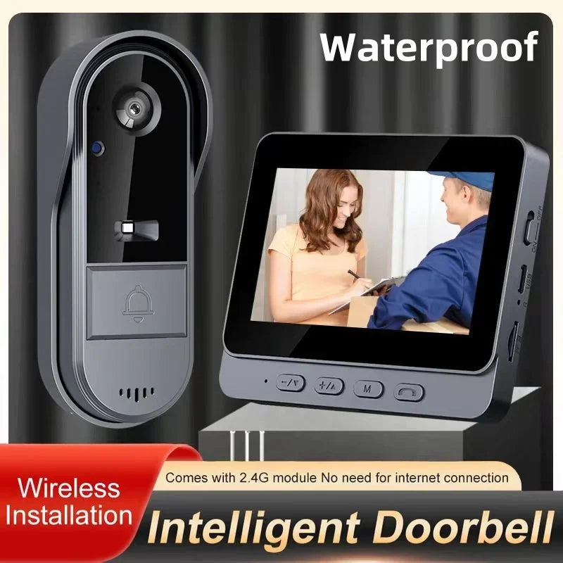Wireless Intercom Doorbell with 4.3" HD Screen