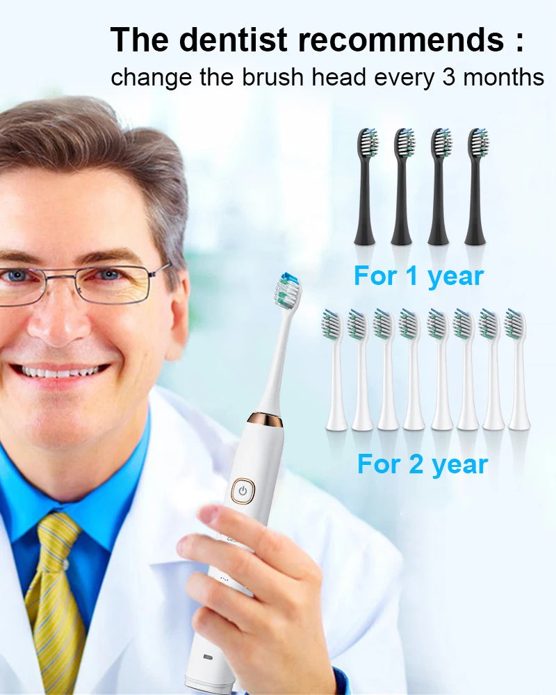 Sarmocare S100 Smart Sonic Toothbrush – 8 Brush Heads