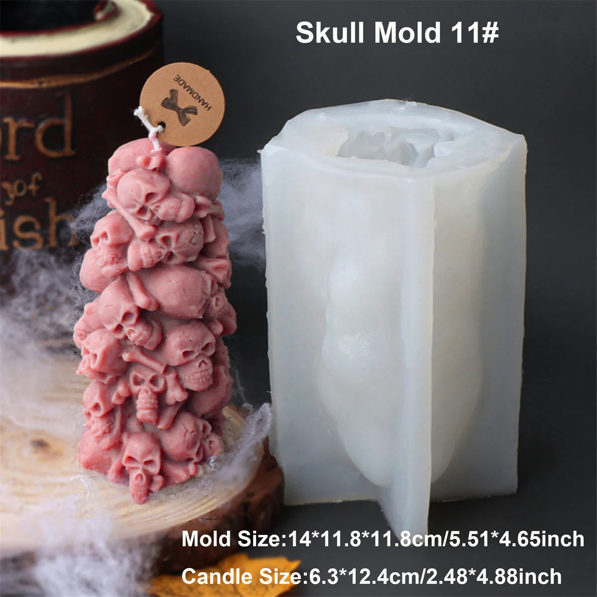 3D Skull & Pumpkin Candle Silicone Mold