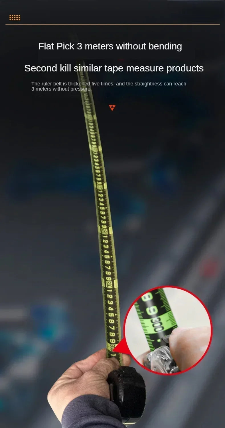 Measure accurately with this fluorescent steel tape!