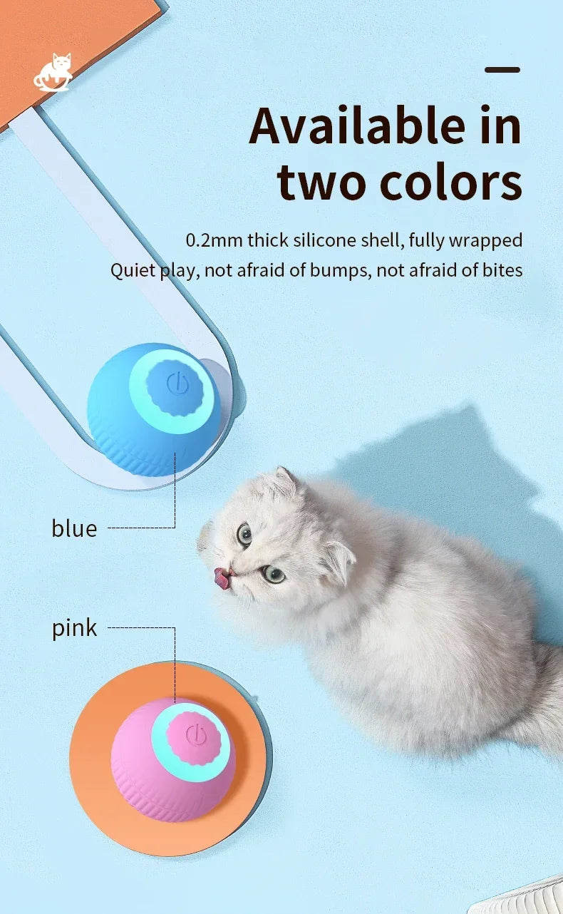 Smart Rolling Cat Toy Ball USB Rechargeable