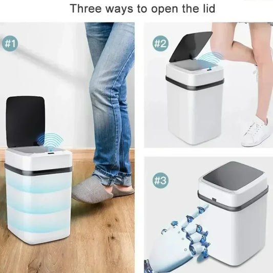 Smart 13L Touchless Trash Can – Waterproof & Odor-Free