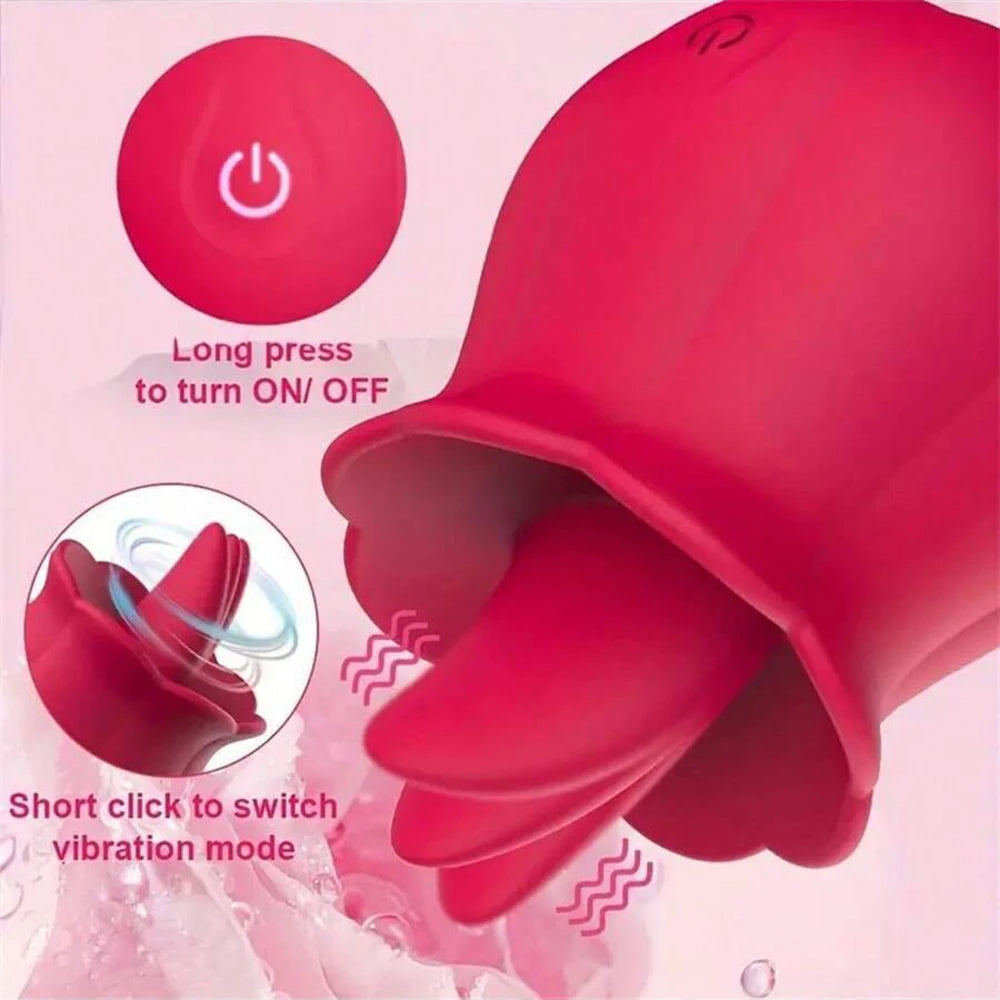 Powerful Swing Tongue Rose Vibrator